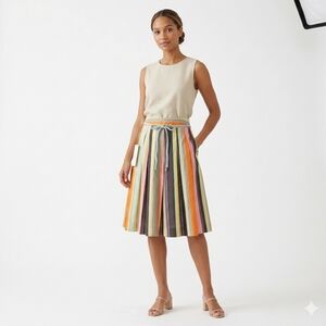 New European designer Sample Striped midi skirt Size M